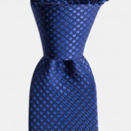 

Navy blue print silk tie 67825618