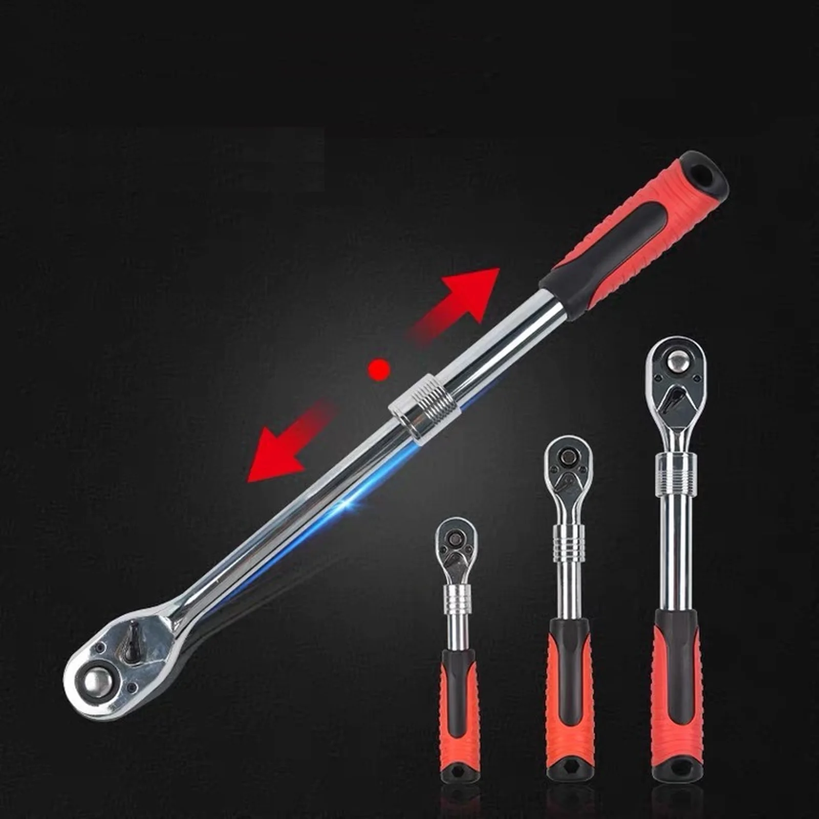 Трещотка телескопическая на 1/2&quot 3/8&quot 1/4&quot 72 зубца GOODKING ключ трещоточный |