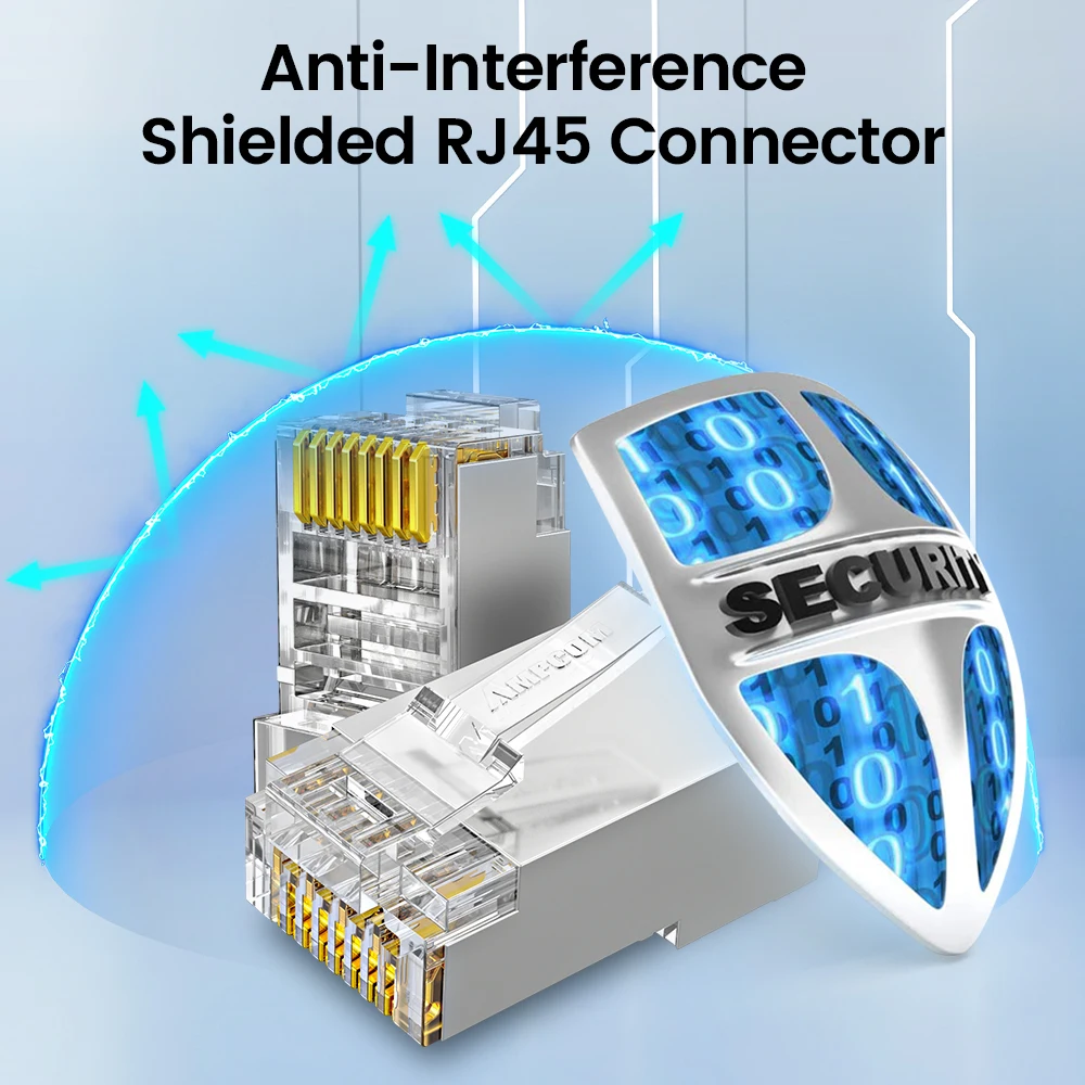 Проходят через STP RJ45 разъемы AMPCOM CAT6 CAT5E экранированный 3/50μ Позолоченные 8P8C