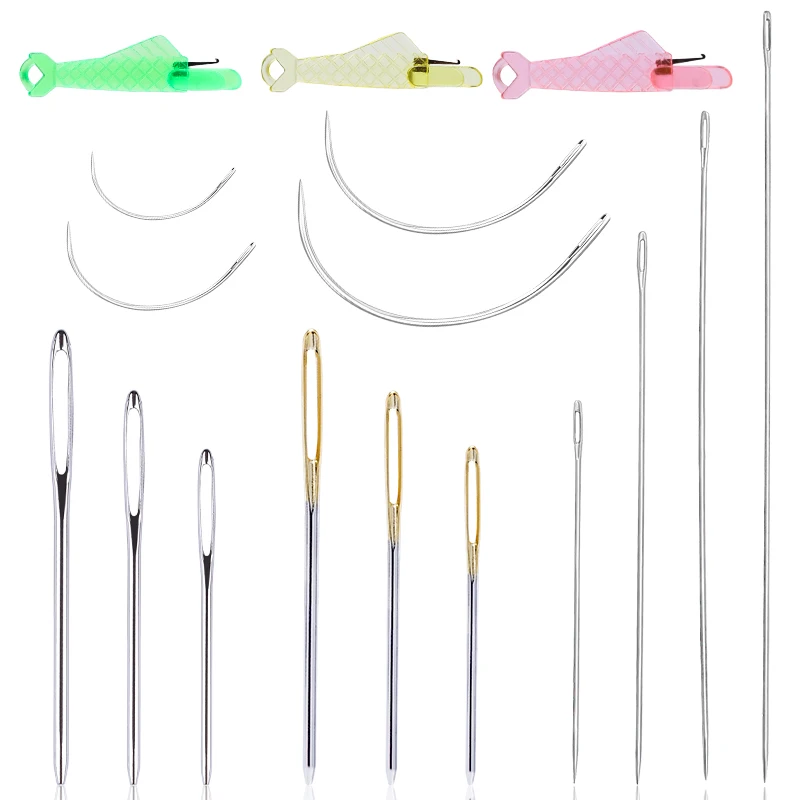 

Sewing Needles And Small Fish Shape Thread Guides Fabric And Leather Sewing Needles Big Eye Looper Needles Multiple Sizes