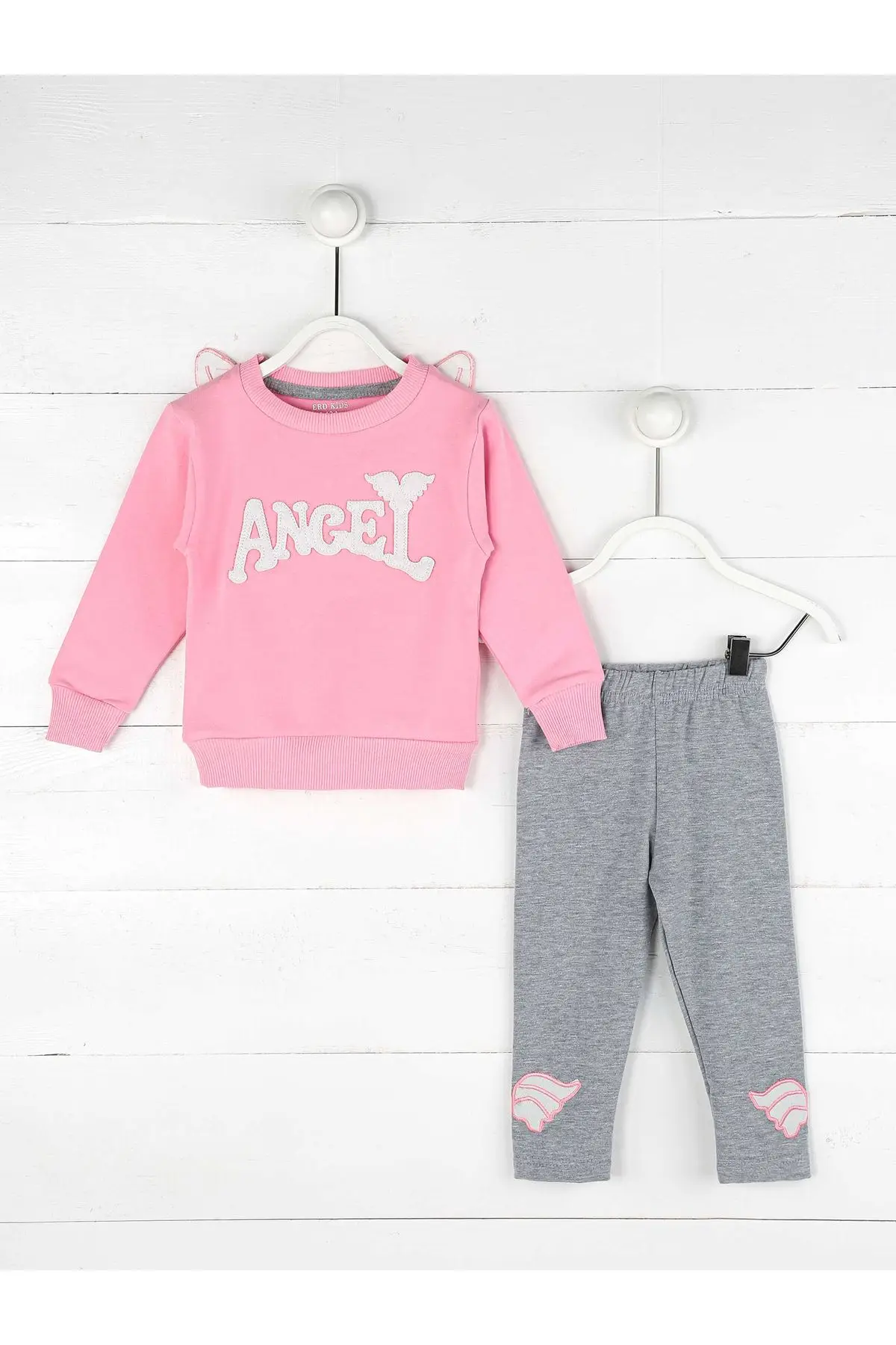 Светло розовый серый 2 li детские колготки костюм|Комплекты одежды для девочек| |