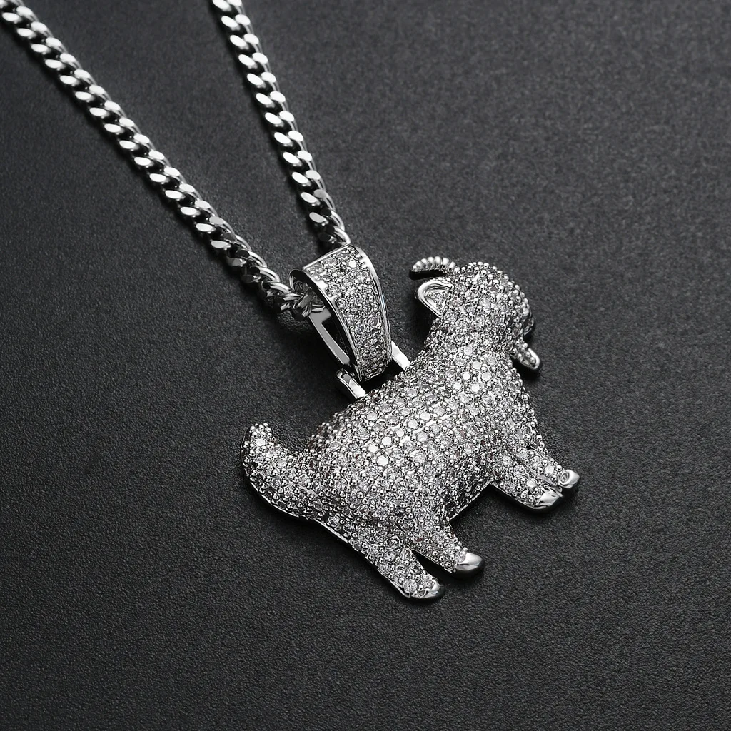 

Hip-Hop Micro-inlaid AAA Zirconia Goat Pendant Personality hiphop men's and women's Hipster Iced out Jewelry