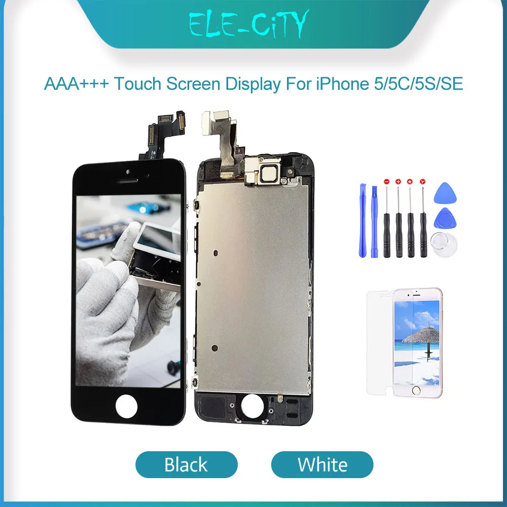 Класс AAA для iPhone 5 5C 5S SE ЖК дисплей с сенсорным экраном полный комплект в сборе