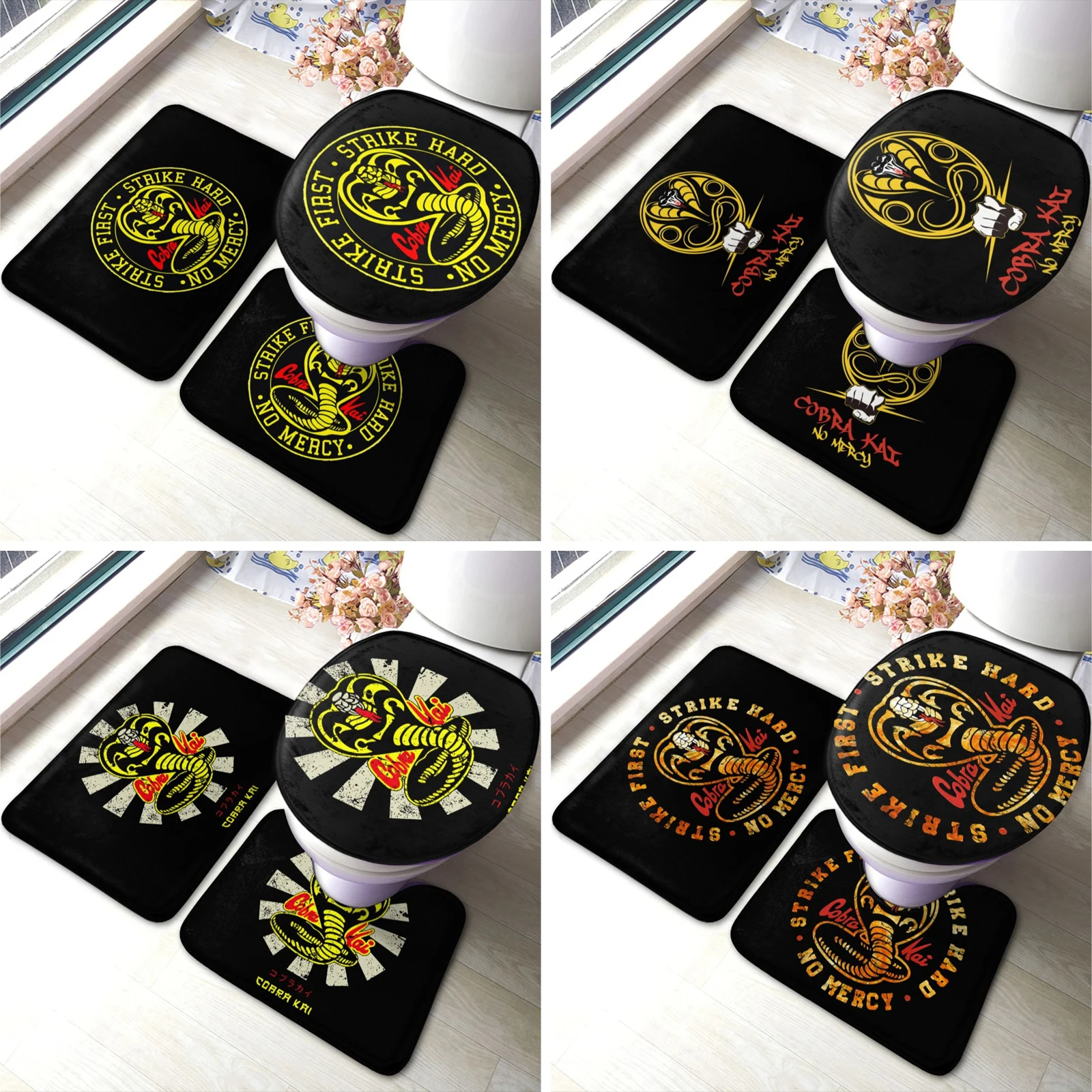 

3 шт., Противоскользящие коврики для ванной комнаты с U-образным контуром и крышкой для туалета