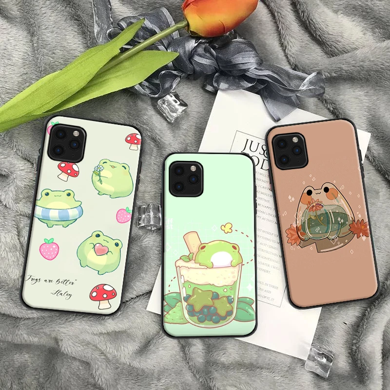 

Cute Animal Frog Phone Case For iPhone 11 12 13 Pro MAX 6 6S 7 8 Plus XS 12 13 Mini X XR SE 2020 Funda Carcasa Soft TPU Cases