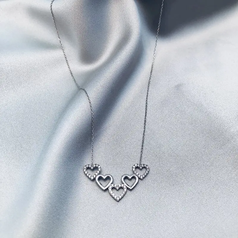 

Princess Heart 925 Sterling Silver Necklace Women Girls Gift Jewelry Accessories Fashion Handmade Elegant Chain