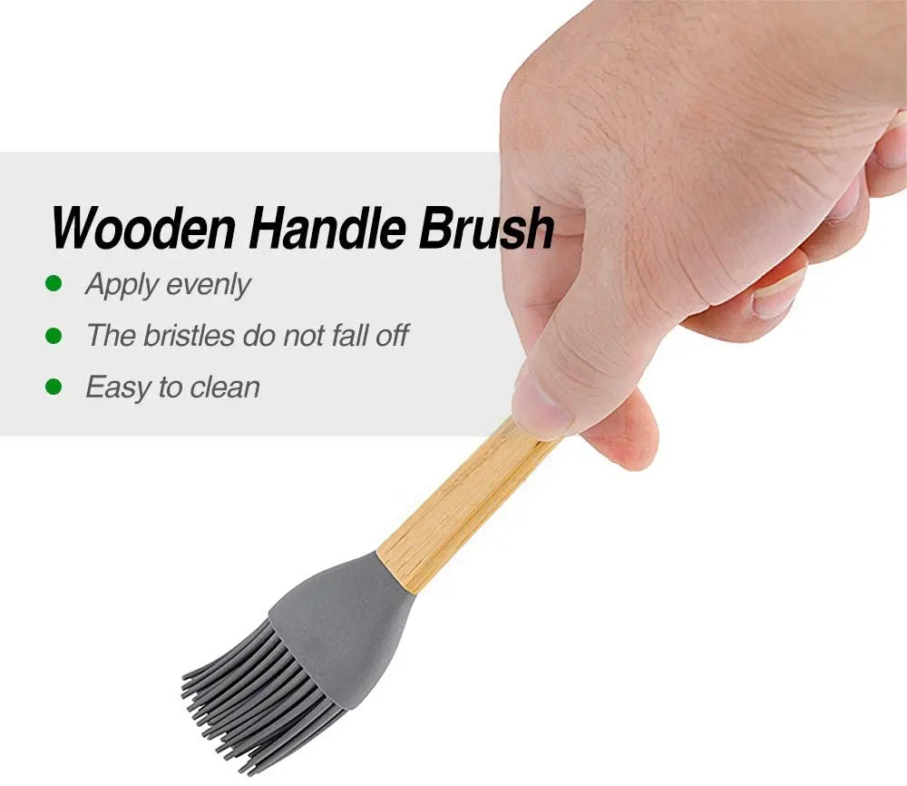 5 Pack Silicone Spatula Mini Spatulas Scrapers with Bamboo Handle for Cooking Baking Nonstick Cookware Kitchen Utensils | Дом и сад