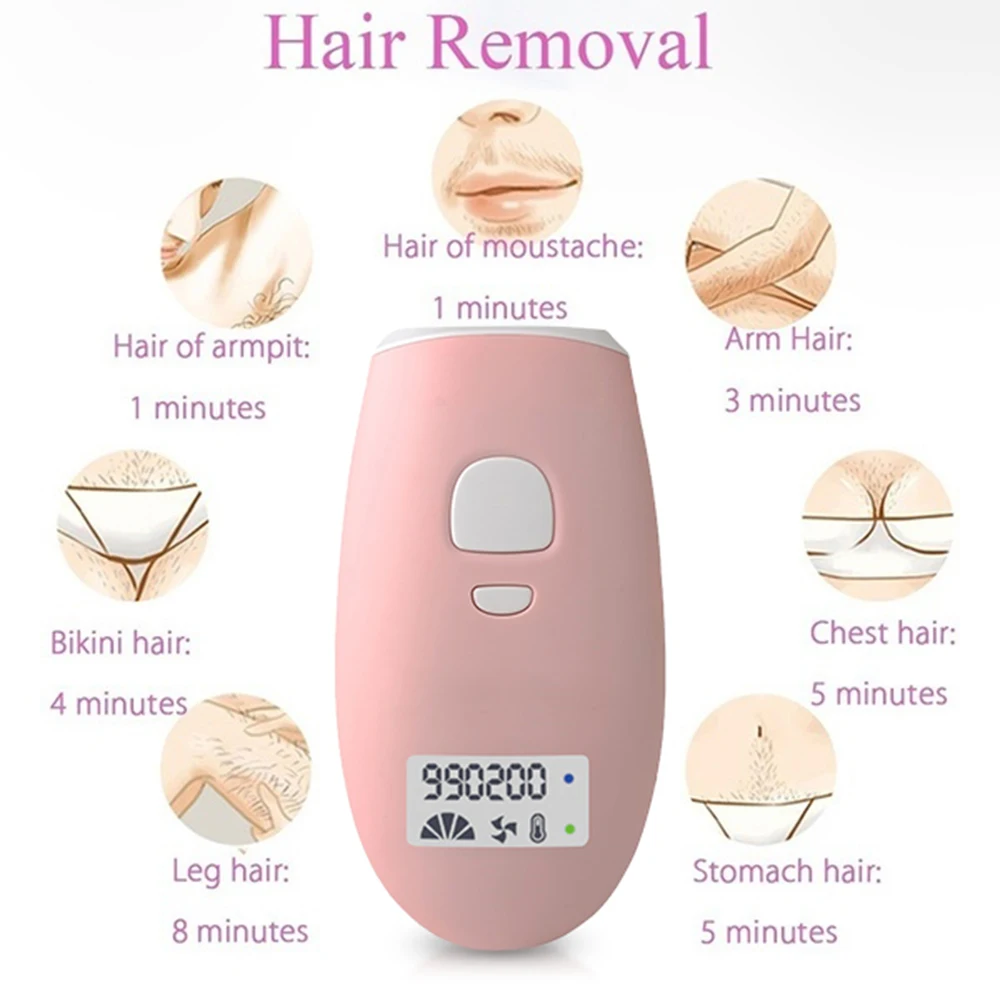 

5 Files Professional Laser Epilator LCD Display IPL Hair Removal Machine 990000 Flash Times Painless laser hair epilator