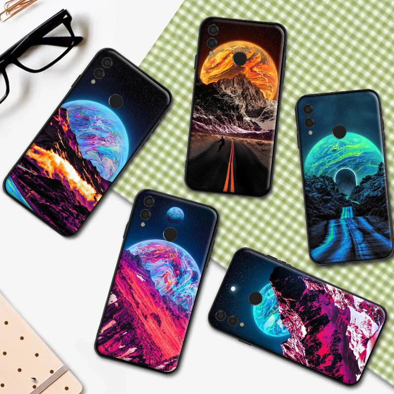 

Space Planet Stars Moon Phone Case For Huawei Honor 7X 8X 8C 9 V9 9X 9 Lite 10 V10 10i V20 20 Lite 30 Lite Back Cover Funda