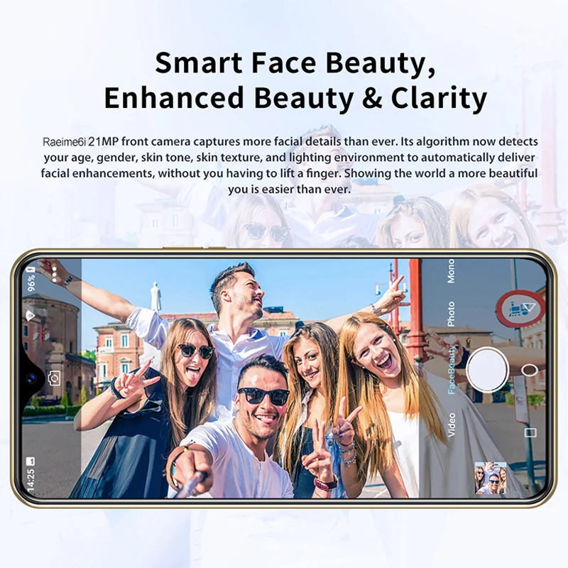 

Newest Raeime6i Android 5G LET Mobile Phone MTK 6799 12GB+512GB 6.7"Inch Smartphone 21M+32MP HD Camera Face ID Unlock Cellphone