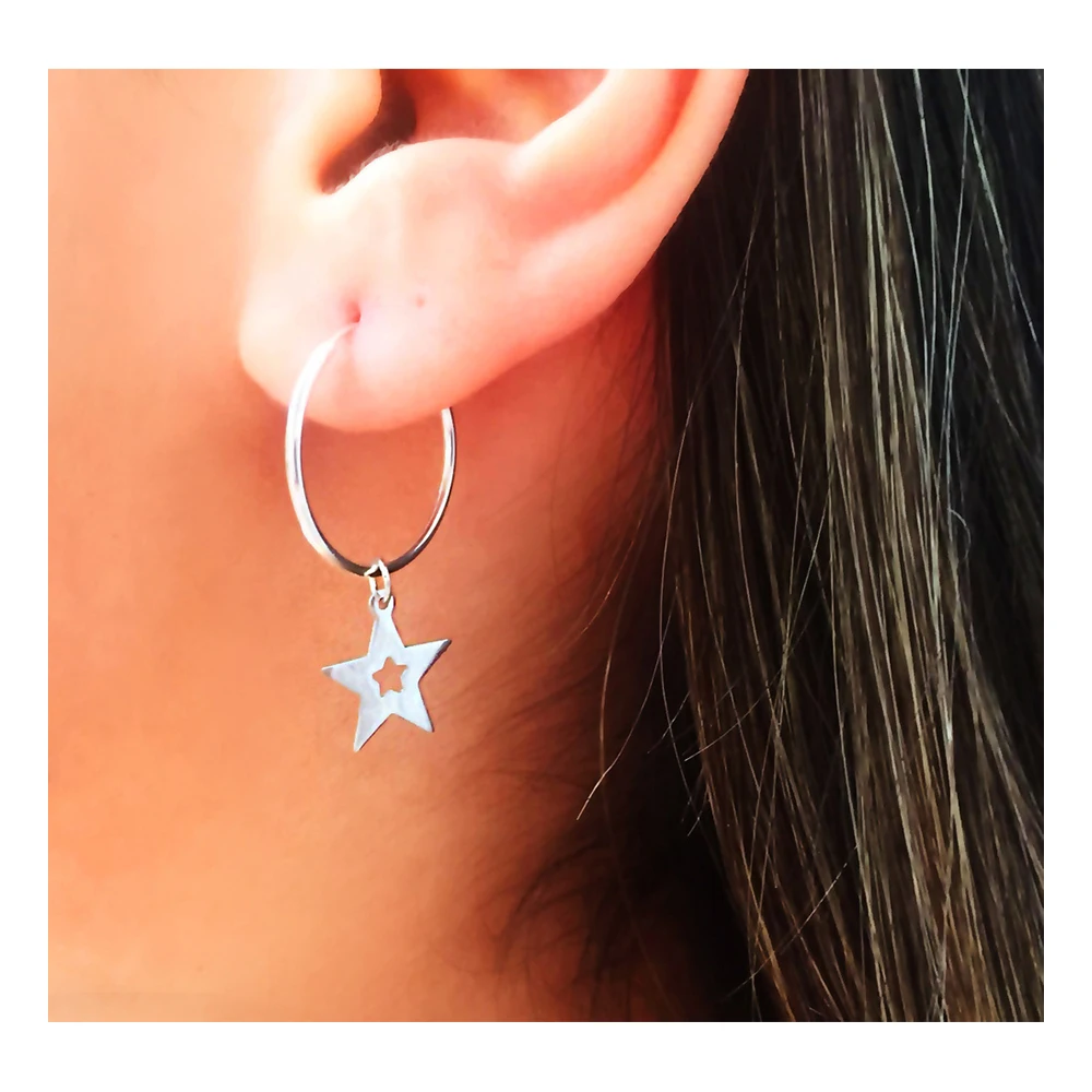 

Женские серьги-подвески с родиевым покрытием