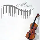 Классическое волнистое фортепиано-клавиши, музыкальная настенная наклейка, музыкальный любовник для дома и музыкальный магазин, украшение A003074