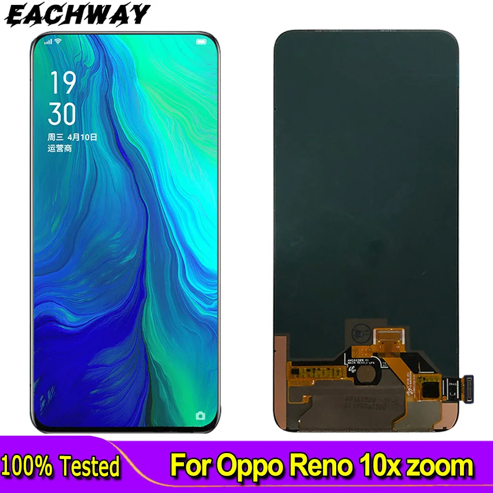 

6.6" AMOLED For Oppo Reno 10x Zoom LCD Display Touch Screen Digitizer Assembly Replacement Reno 10x Zoom CPH1919 LCD Display