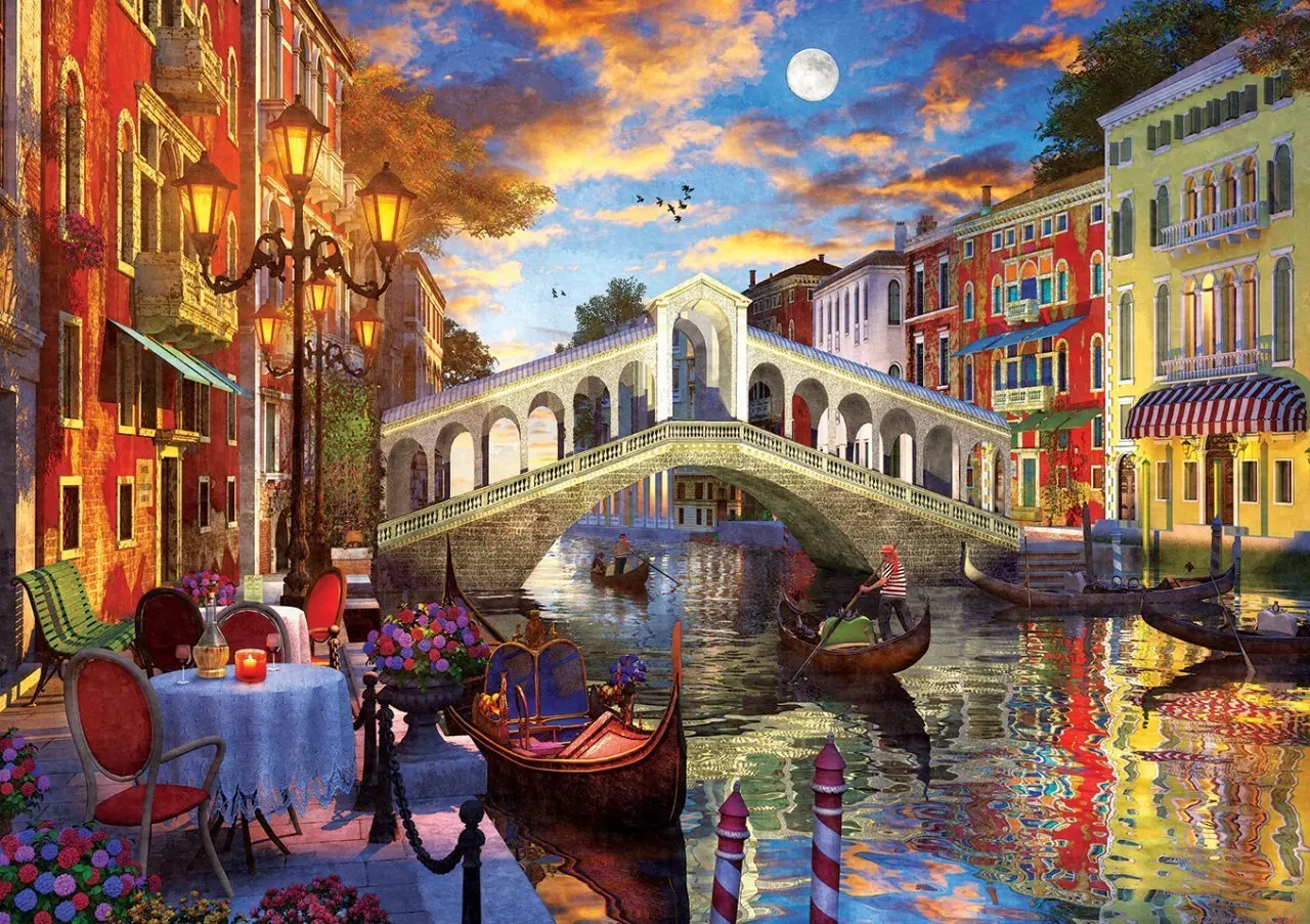 

Art Puzzle Rialto Bridge, Venice 1500 Piece Jigsaw Puzzle fun toys gift wall decoration for Adults Teenagers