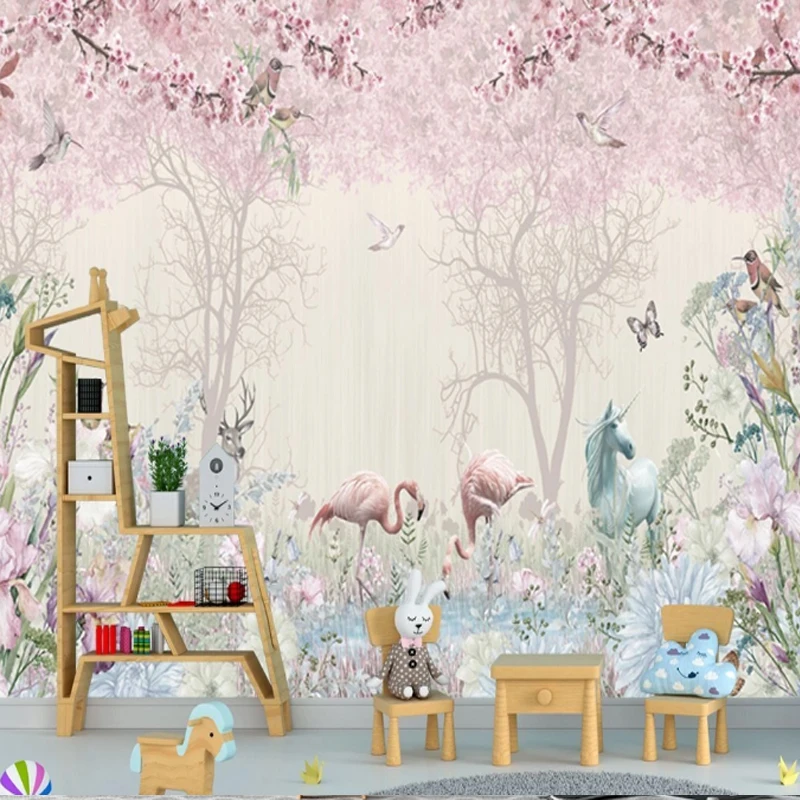 Фотообои детские флизелиновые Premium &quotЗвери в лесу&quot 3d фотообои декор стен для