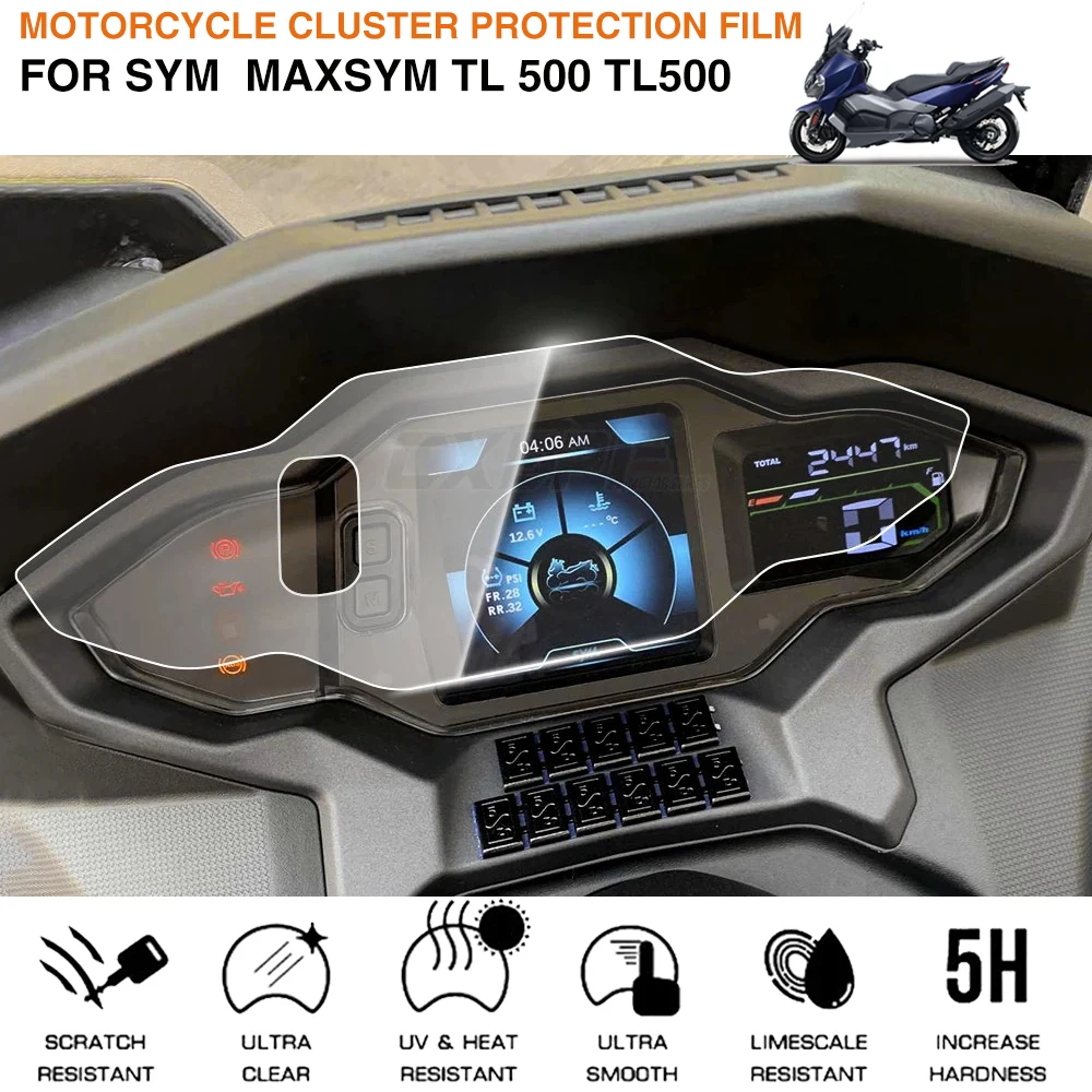 

Motorcycle Cluster Scratch Protection Film Screen Protector For SYM MAXSYM TL 500 TL500 MAX SYM 2020 Instrument Film Accessories