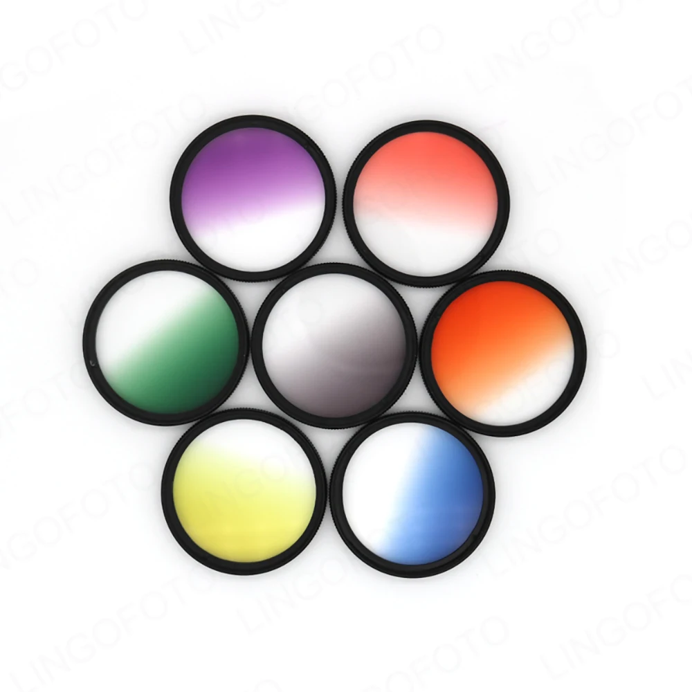 

7pcs/set Circle Graduated Gradual Lens Filter Purple Blue Red Filter For Camera Beginner photographer