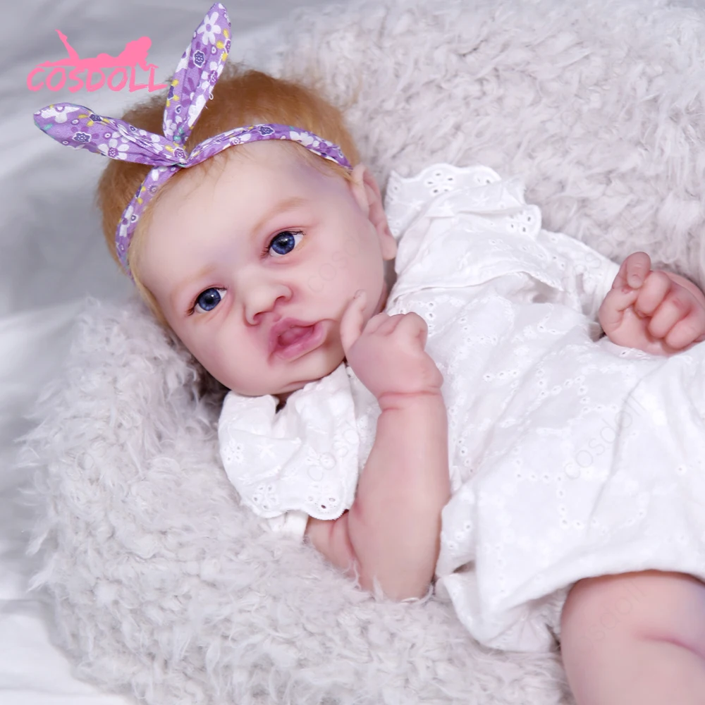 Кукла реборн силиконовая с открытым ртом 57 см 4 7 кг детская игрушка однотонная