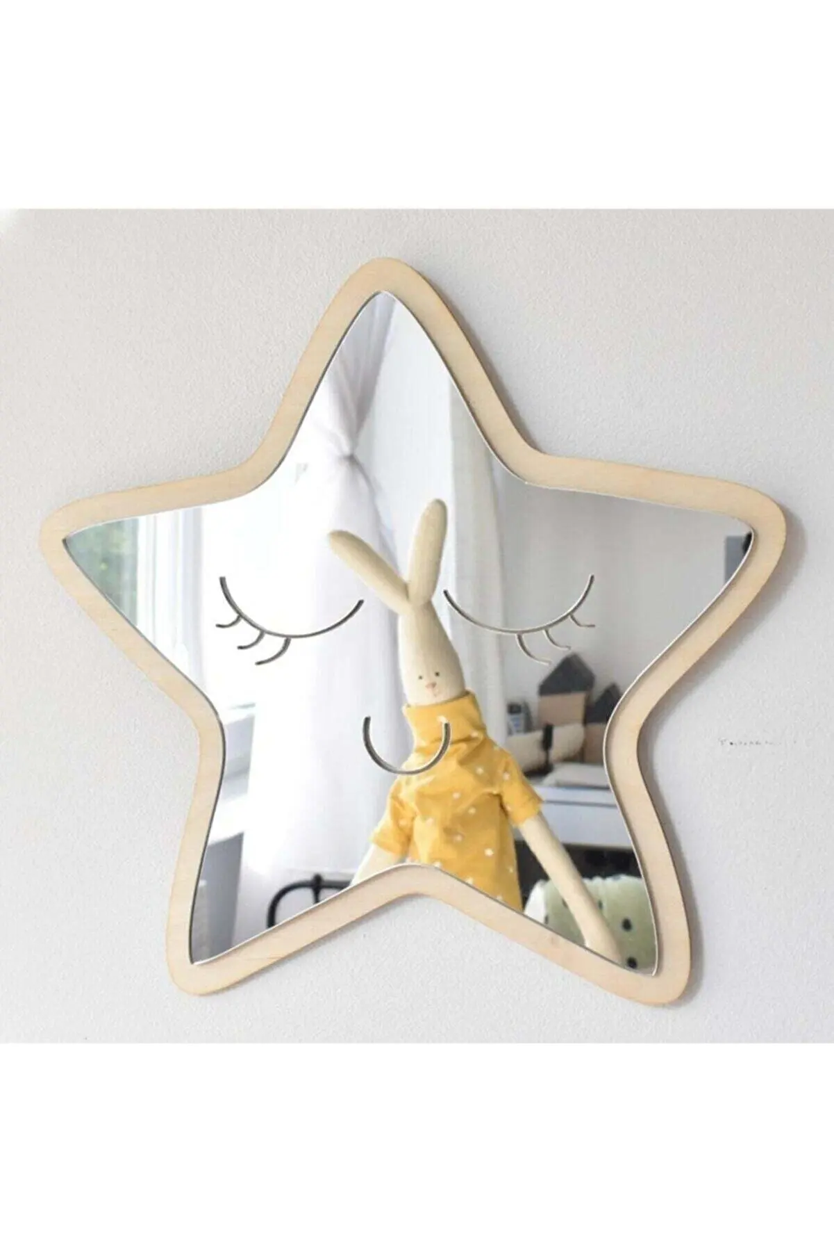 

Star Mirror Kids Room Decor Unbreakable Wood Acrylic Mirror 22*21