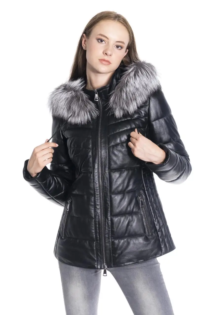Women winter leather jacket winter Leather Jacket Genuine Real Leather Jacket leather Coat lambskin coat Female Parka Genuine