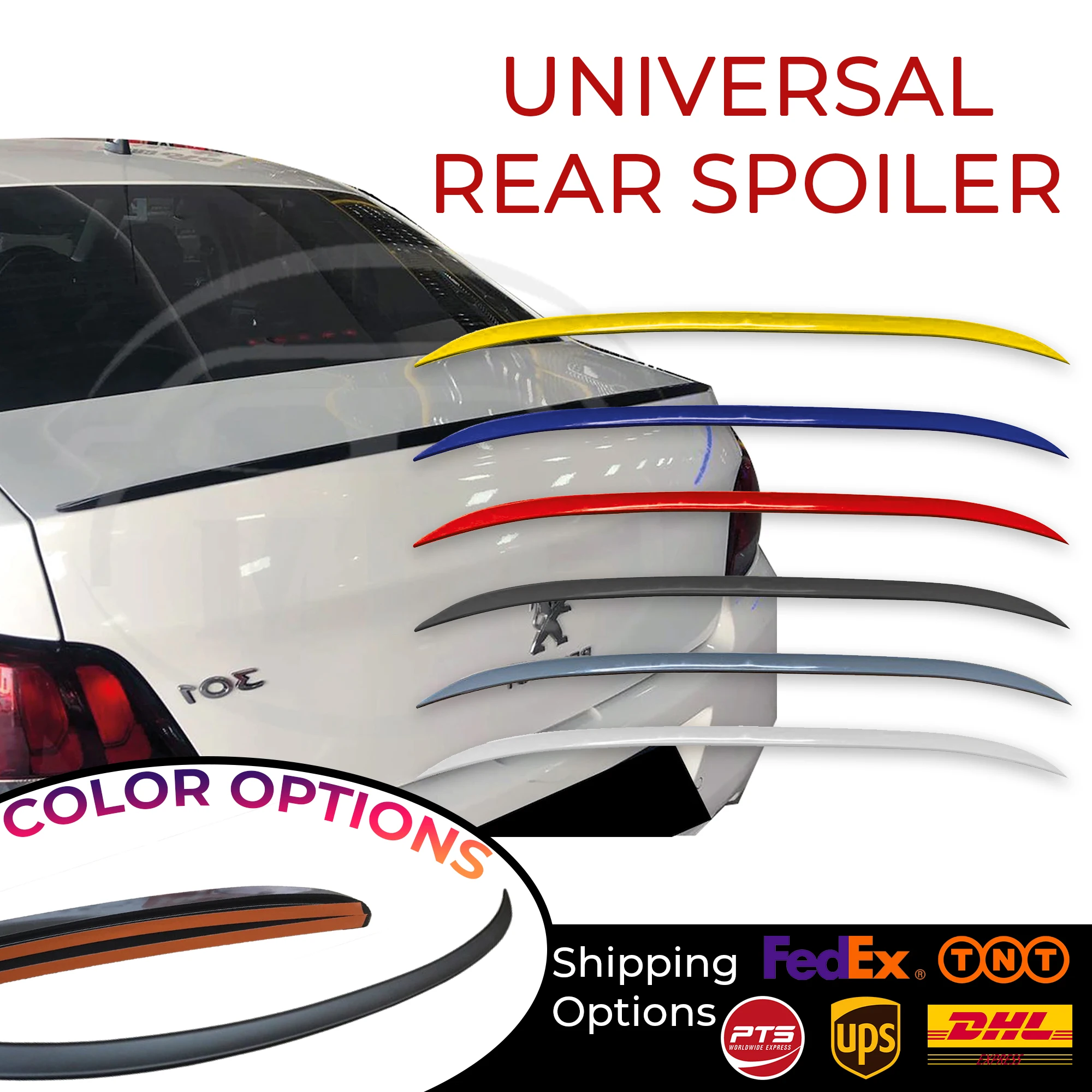 Rear Spoiler For All Model Universal Color Options Plastic Gloss Black Spoiler Trunk Wing Spoiler Spoiler Rear Wing Lip