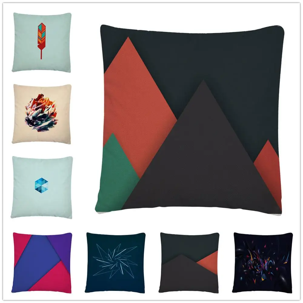 

Geometric Simple Graphic Stitching Pattern Linen Cushion Cover Pillow Case for Home Sofa Car Decor Pillowcase 45X45cm