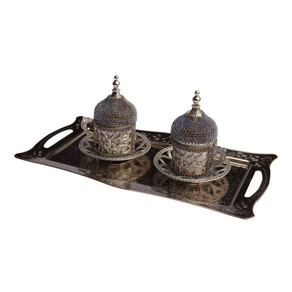 

Set of 2 Copper Ottoman Swarovski Turkish Coffee Cups Set Made in Turkey Arabic Coffee Cup Set Anatolian Turkish Coffe Cup Set
