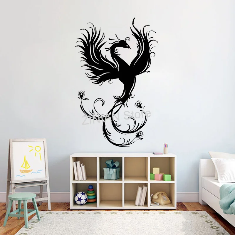 Феникс птица Наклейка на стену Древние животные виниловая наклейка Фэнтези