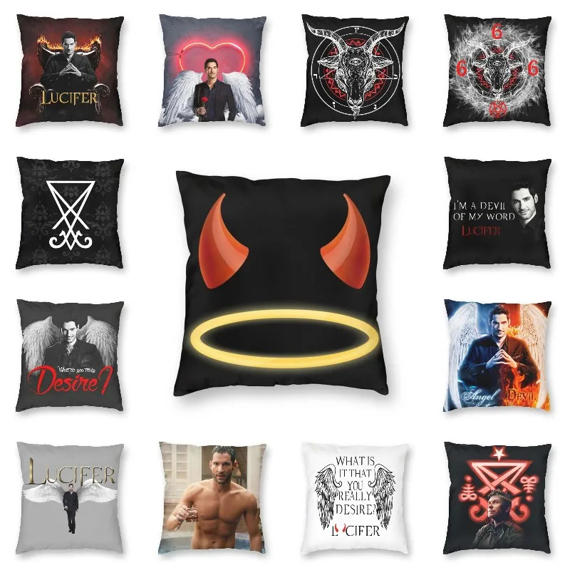 

Lucifer Hornes Morningstar Cushion Cover 45x45cm Home Decor 3D Printing Throw Pillow for Sofa Double-sided Home Decorative