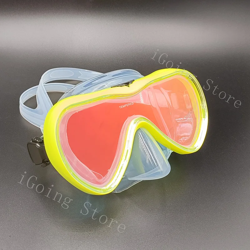 

Adult Silicone Skirt Anti-Fog Goggles New Mirror Scuba Diving Masks Watersports Equipment Toughened Galvanizing Tempered Glass