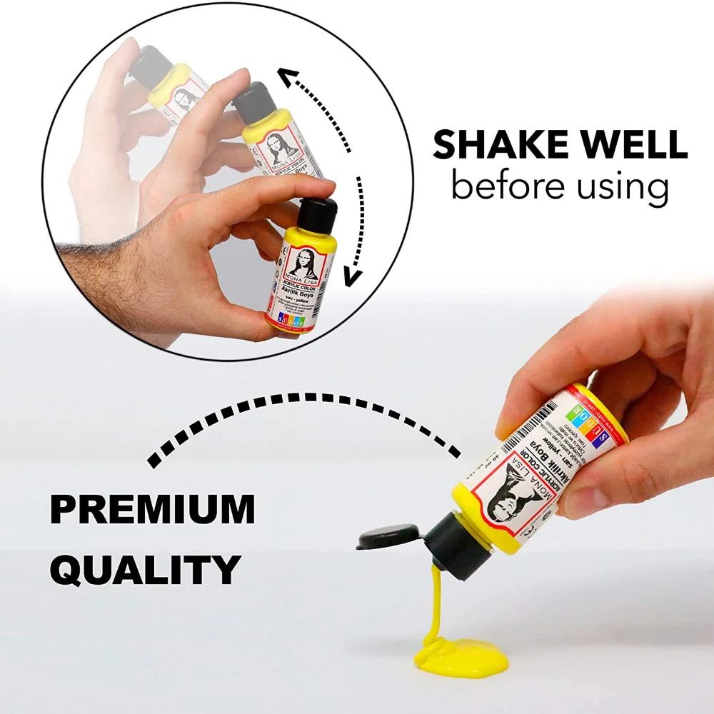 Акриловая краска Sudor 6 шт. Цвет 70 мл Набор для рисования Холст Камень Аэрограф