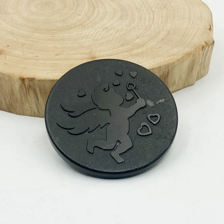 1 шт. Выгравированная искусственная кожа Shungite 30 мм защита черный шунгит от
