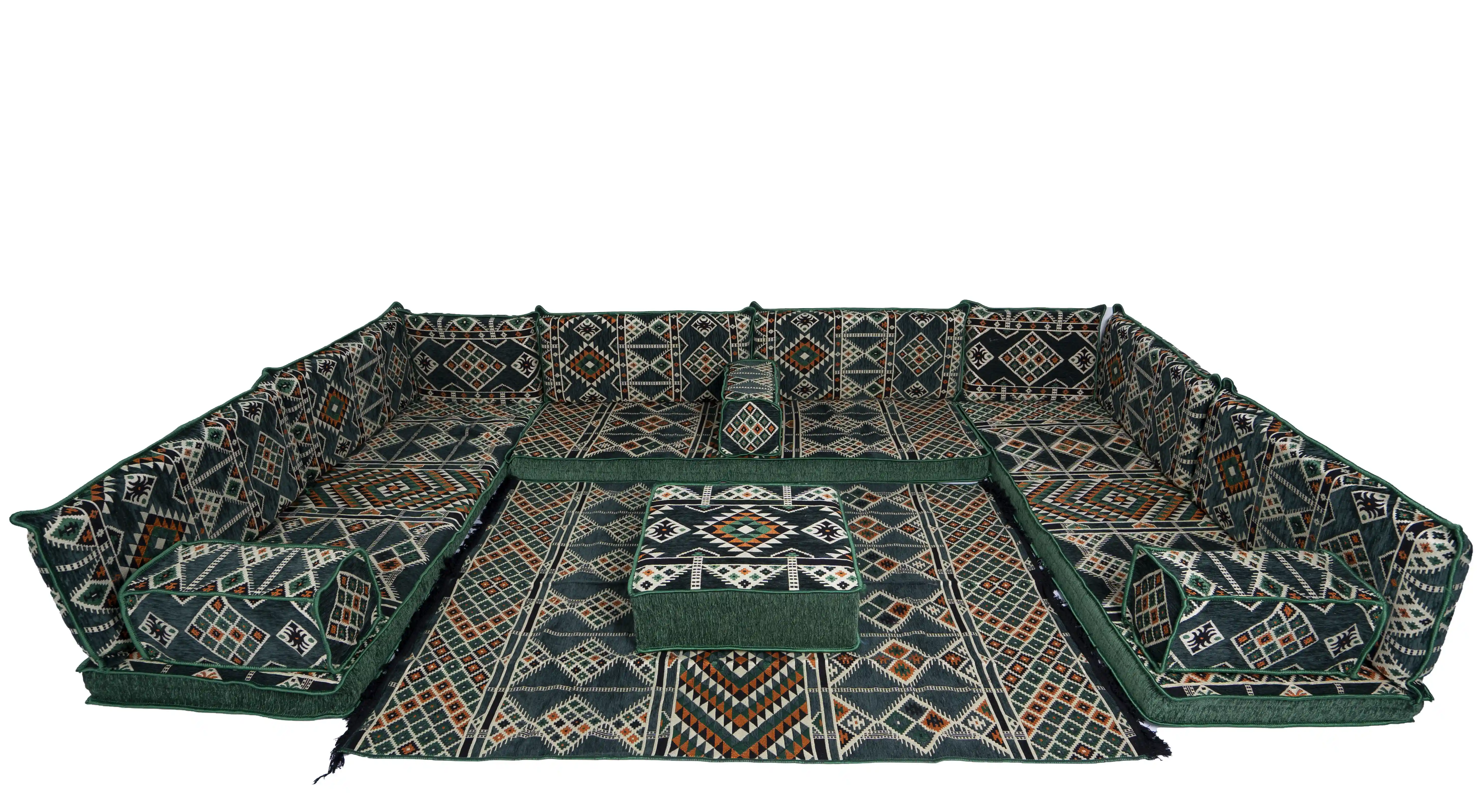 

Corner Floor Sofa Seating,Floor Cushions,Green Arabic Majlis,U Shaped Arabic Sofa Set,Floor Pillows,Oriental Floor Seating,Arab