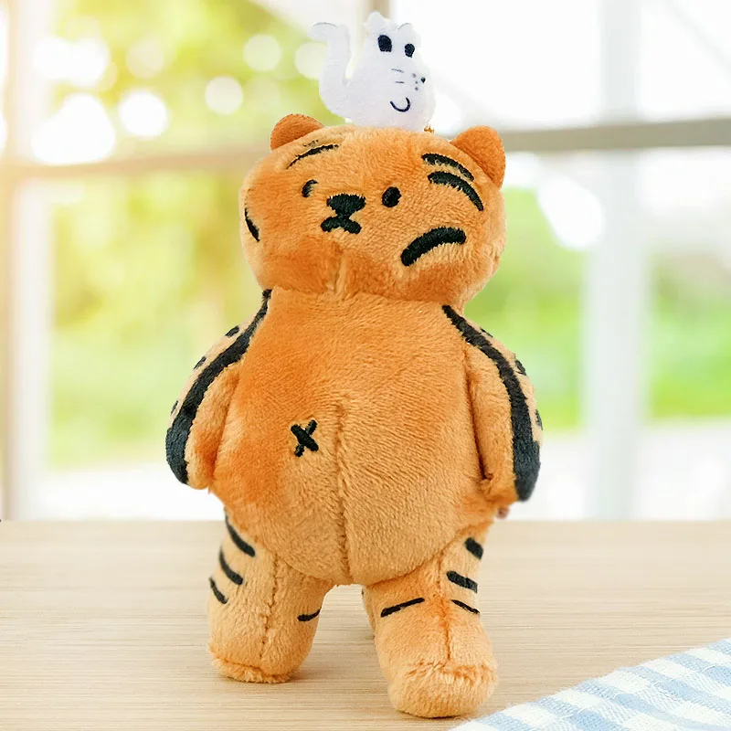 Кавайная плюшевая игрушка в виде тигра с чашкой чайного зонта мягкая подвеска
