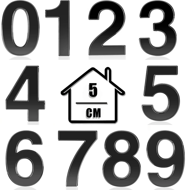 

5Cm Exterior House Numbers Signs On The Door Mailbox Numbers 0-9 Self Adhesive Numbers For Outdoor Apartment Office Hotel Room