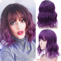 New Concubine  Qi Bangs BOBO Short Curly Wig Female Synthetic Hair Cover Cater Ripple Fluffy Wig Head Cover