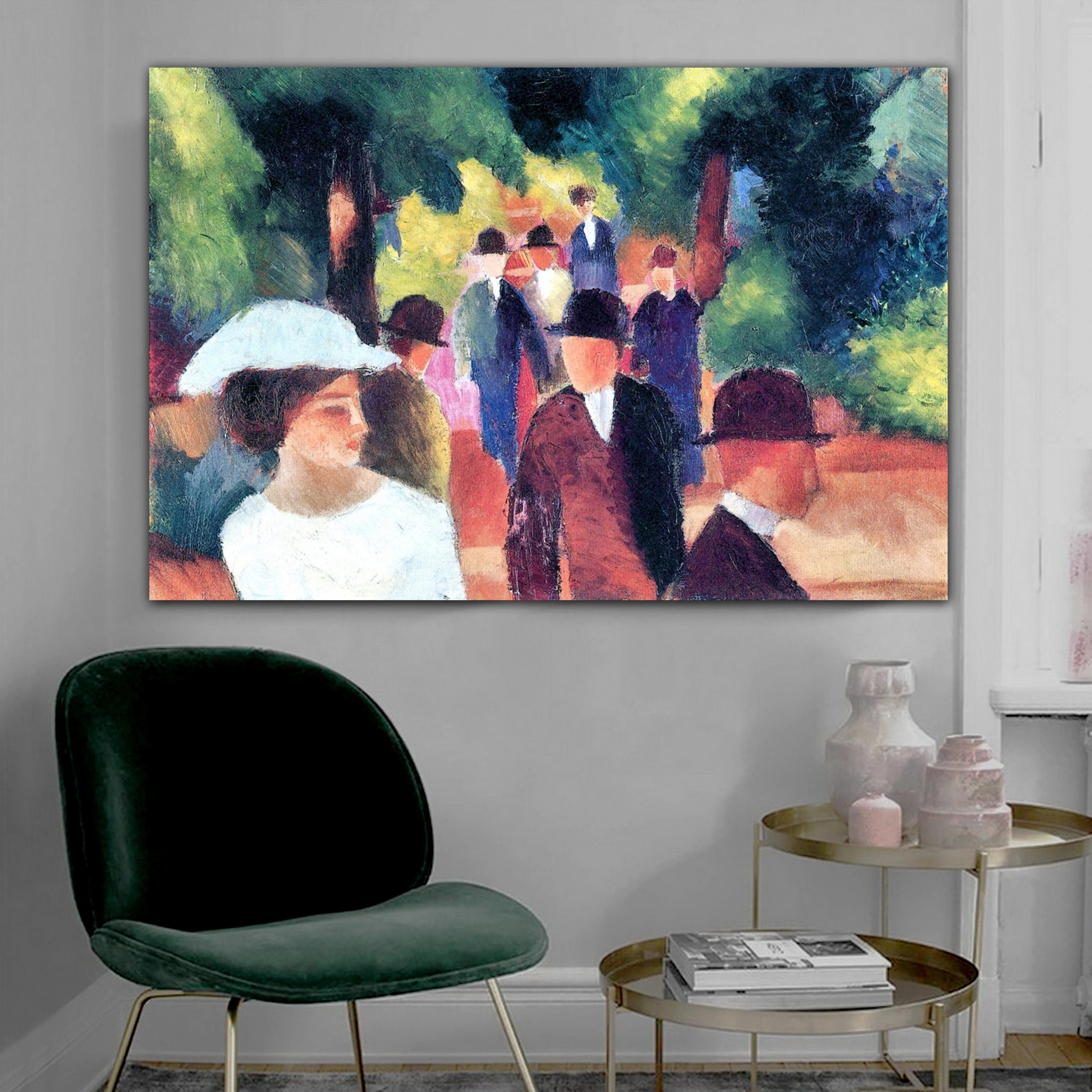 Картина с изображением старшего знаменитого мастера аlibaba Macke рисунок на холсте