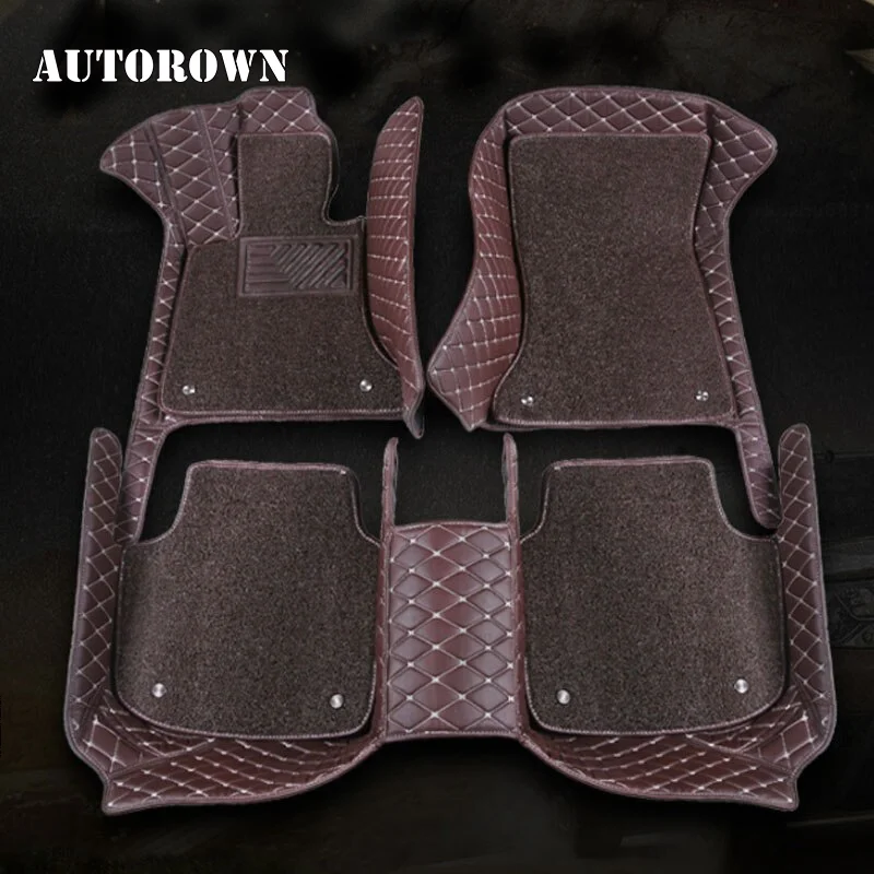 AUTOROWN 3D Автомобильные Коврики для Lexus Benz Toyota Kia hyundai Volkswagen Subaru Двухслойные коврики в салон авто Кожа+Резина 3Д коврики из эко-кожи Полный комплект на весь салон автомобиля Коврики напольные авто