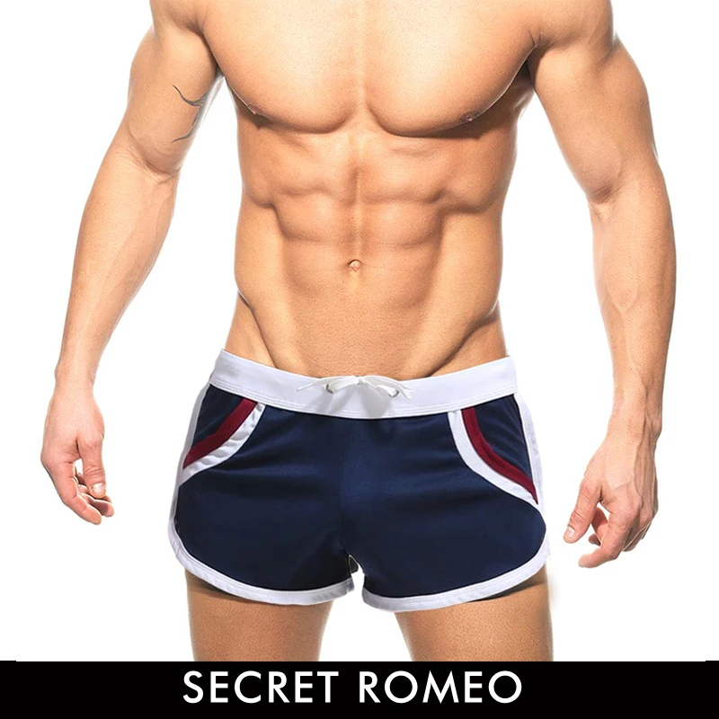 SECRET ROMEO Мужские шорты с сеткой сексуальные пляжные для фитнеса бодибилдинга бега