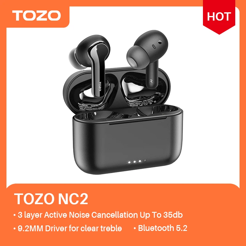 TOZO NC2 True Wireless Bluetooth Earphones Wireless Earbuds With ANC Noise Cancellation With IPX6 Waterproof 32H Playtime