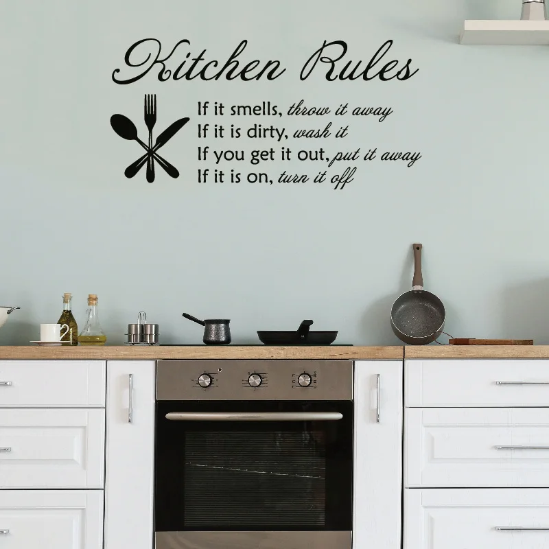 Кухня правила Наклейка на стену Декор виниловая наклейка Стикеры современный