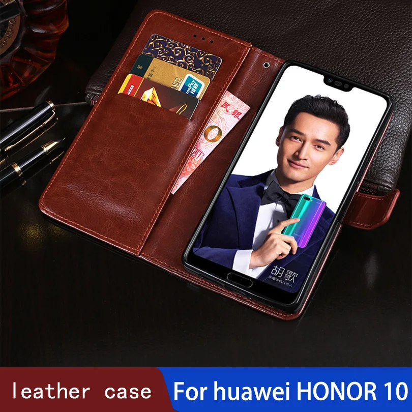 Чехол-бумажник на huawei honor 10 кожаный чехол-книжка винтажные чехлы для телефонов бампер для honor 10 book 360, полный защитный корпус,чехол для honor 10