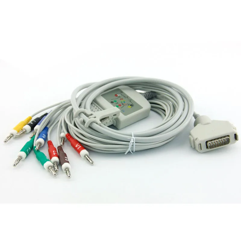 

Fukuda Denshi FX-7102 ECG/EKG Cable CardiMax FX-7101,FX-7202,FX-7402,FX-2111,FCP-2155 10 Lead AHA Banana 4.0