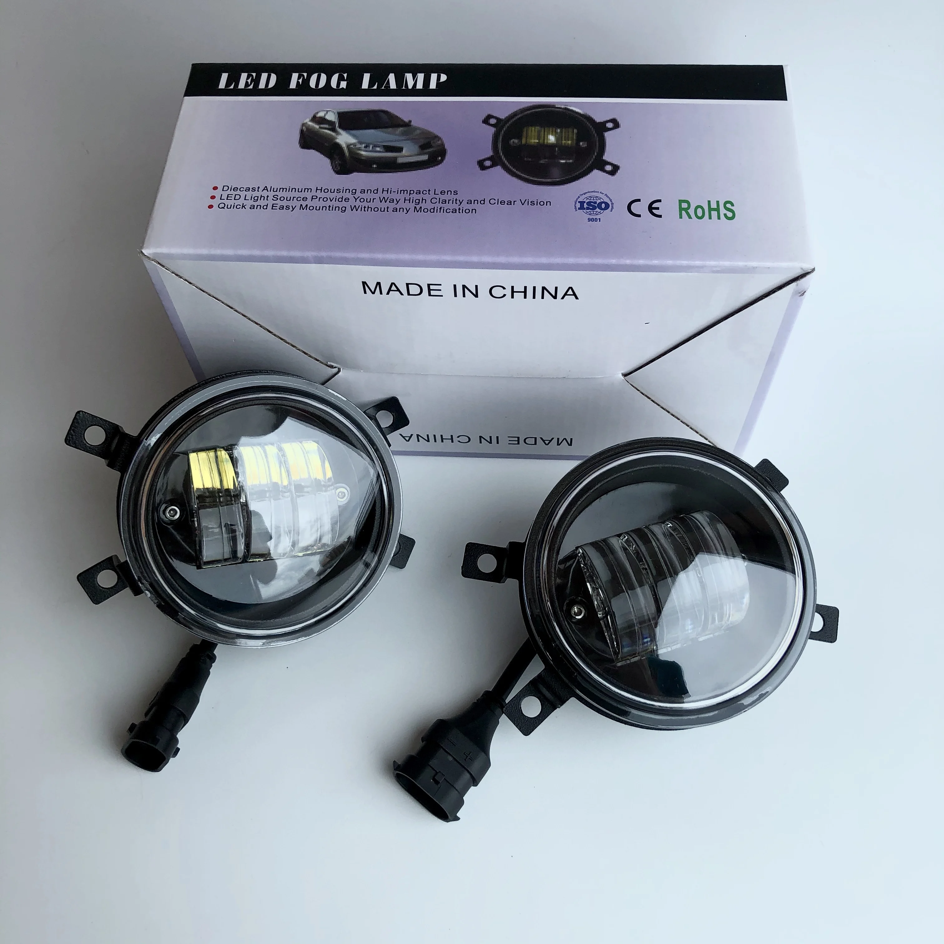 LED ПТФ противотуманные диодные фары Лада Веста Рено Форд Ford Мицубиси Пежо Ситроен