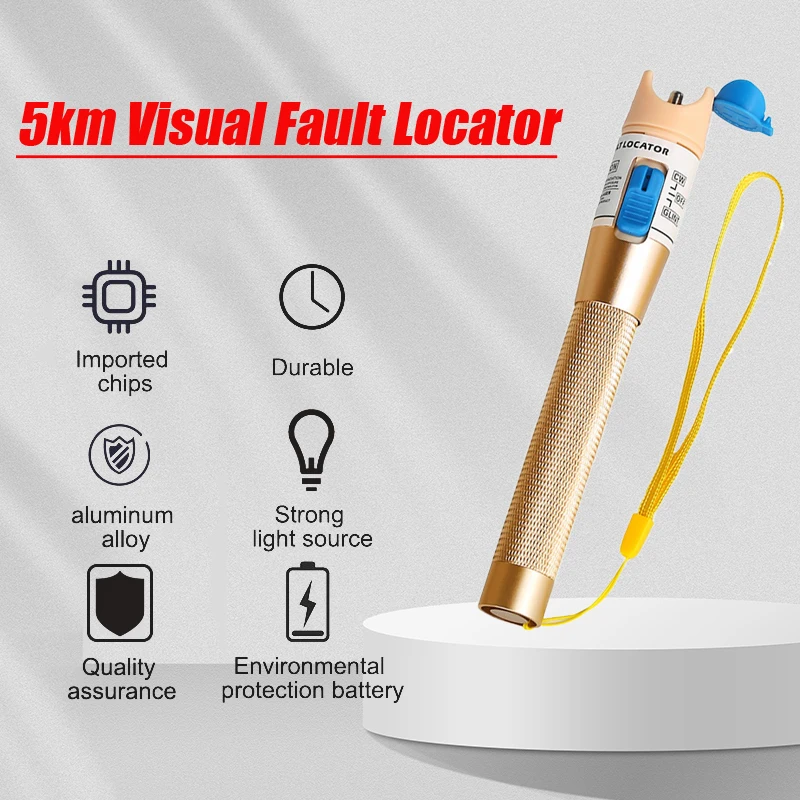 

Free Shipping Golden 5km Red Pen Red Light Source Fiber Test Pen 1MW Visual Fault Locator Compliant ST FC SC Connector