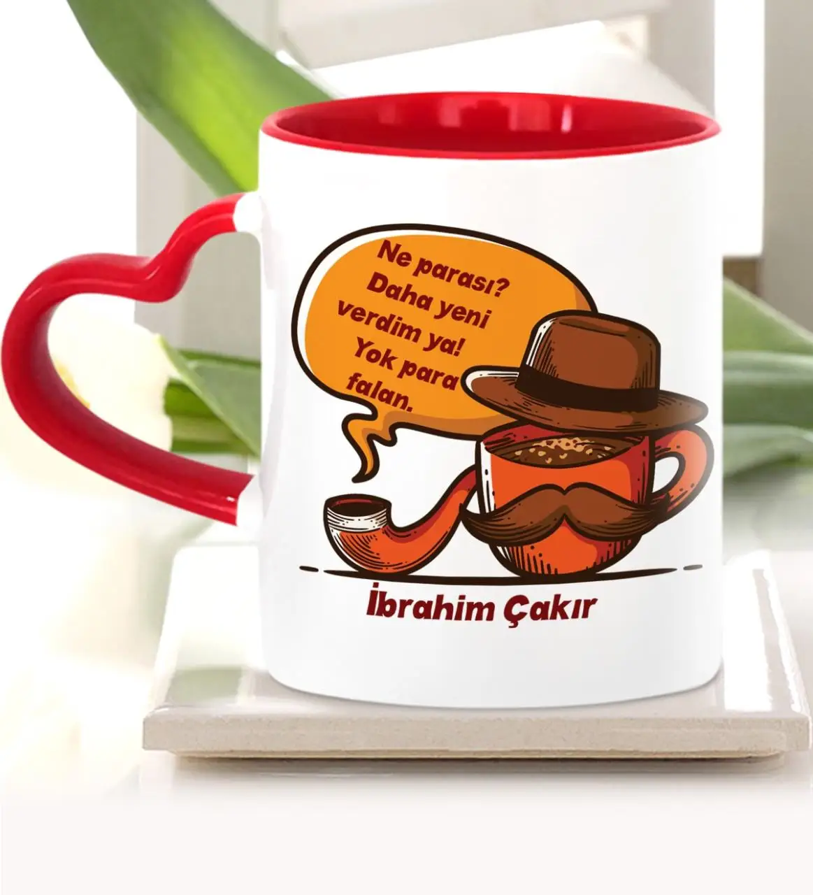 

Personalized Fathers Day Themed Red Heart Mug Cup 22-504