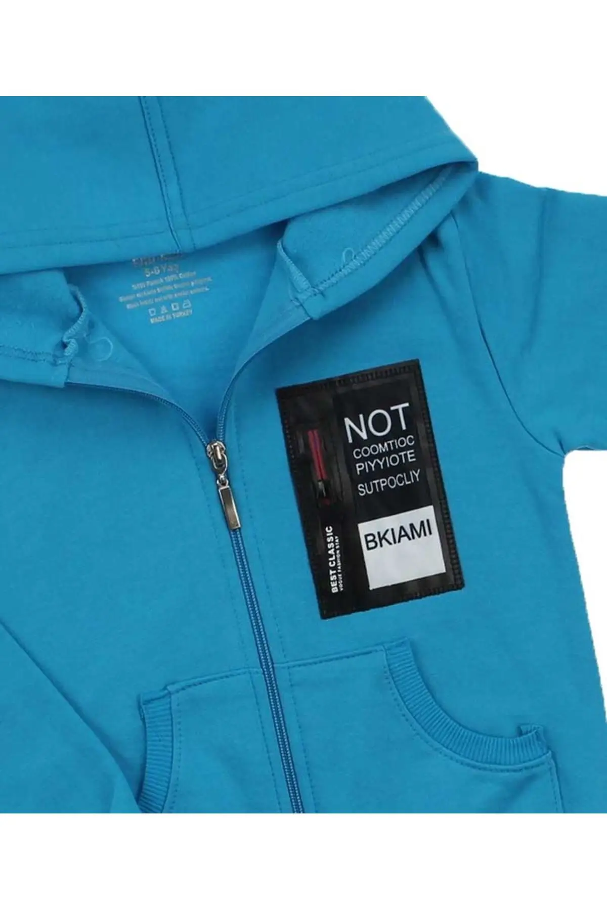 Бирюзовый Детский свитшот с капюшоном для мальчиков|Свитера| |