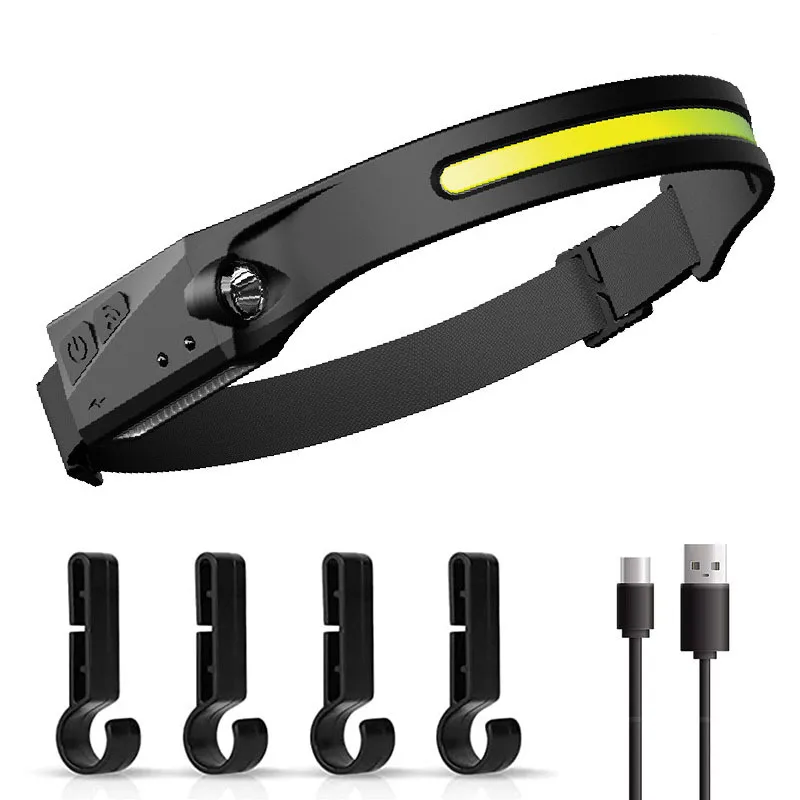 

USB rechlight source night run outdoor climbing camping sensing headlamp Full vision head-mounted headlamp