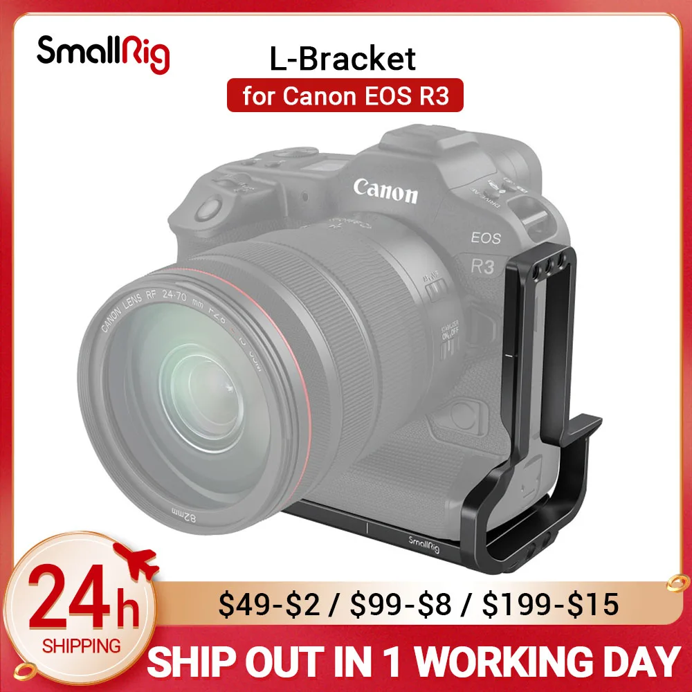 

SmallRig Camera Cage Rig L-Bracket Sunhood for Canon EOS R3 Arca-compatible side plate and base plate 3628