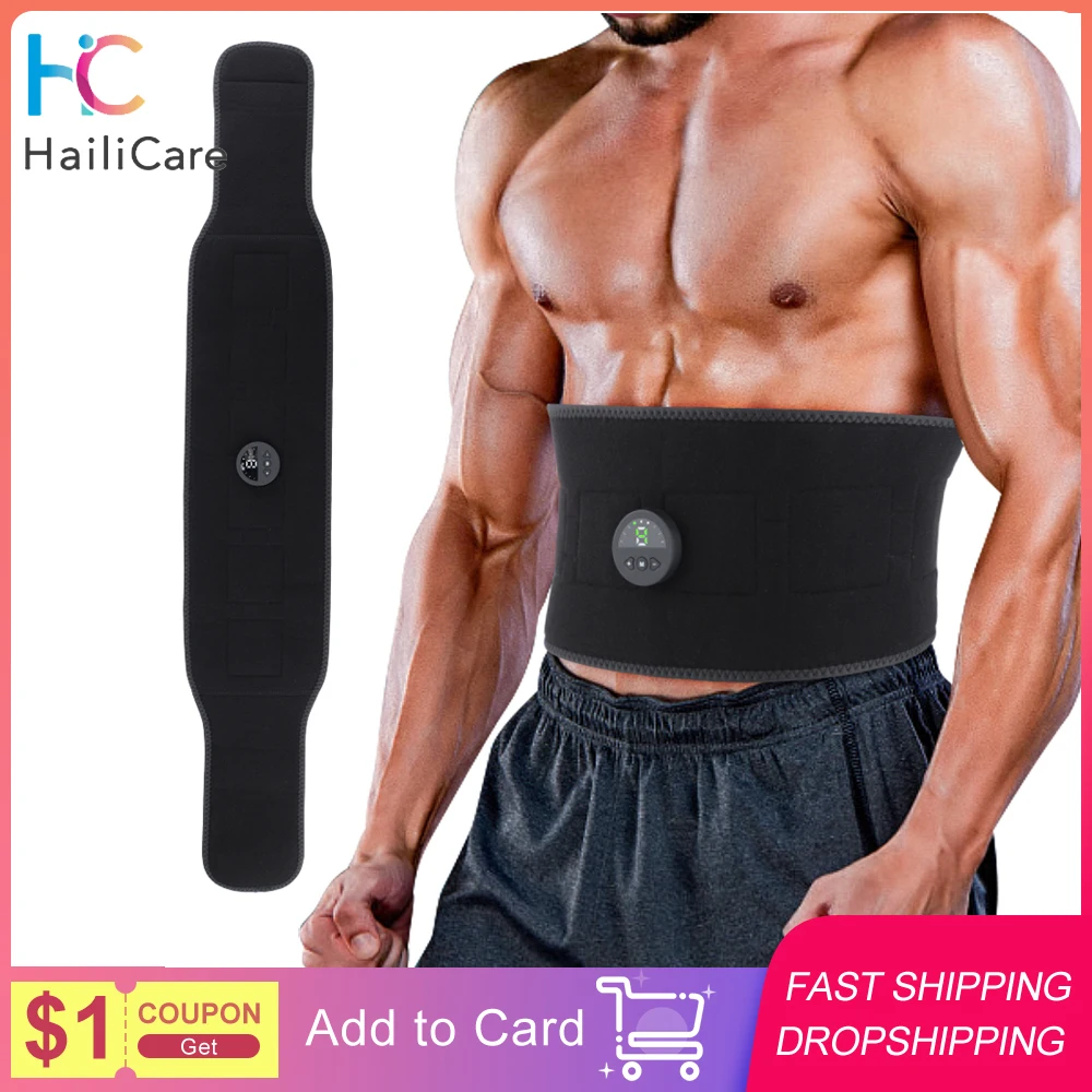 

EMS Smart Waist Belt 6 Modes 9 Blocks Fitness Equipment Muscle Massage Belt Training Strength Electric Abdominal Trainer USB